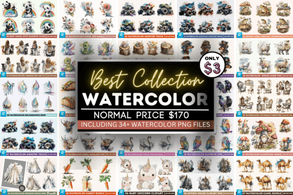 Best Collection Watercolor Big Bundle and Crafts