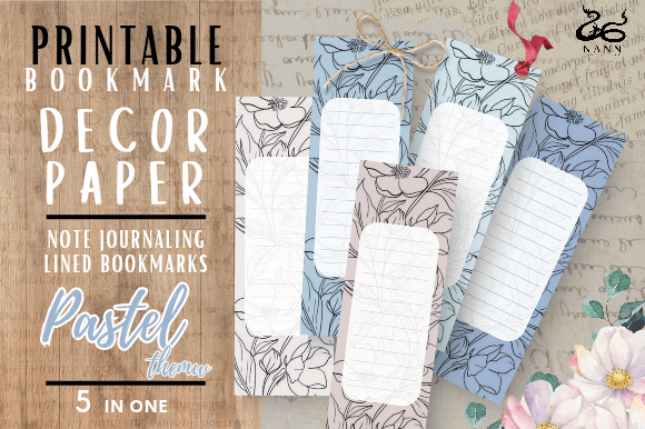 Bookmarks Lined Printable Set 065 & Crafts