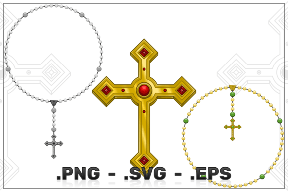 Circular Rosary with Cross Illustrations