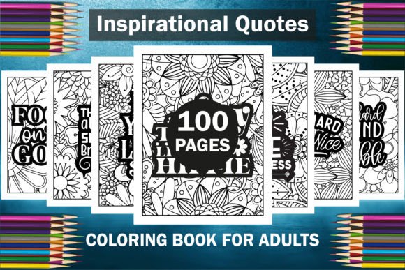 Inspirational Quotes Coloring Book KDP and Coloring Pages Amp