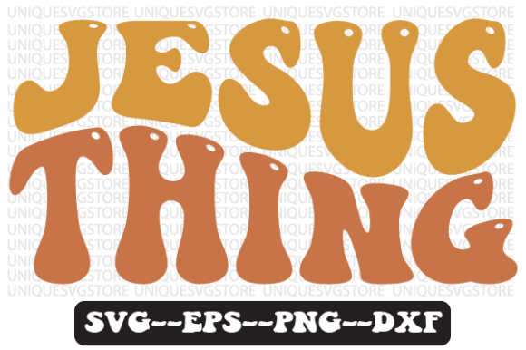 Jesus Thing Wavy Retro Svg Design for Crafts