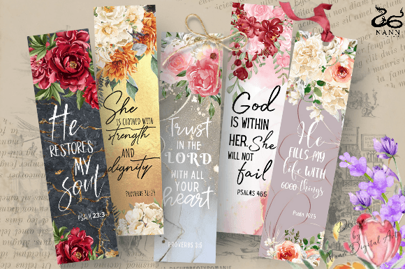 Printable Bible Verses Bookmarks Set 101 and Print Templates