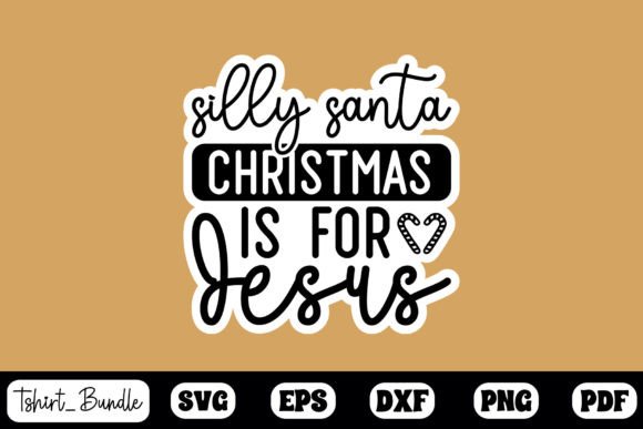 Silly Santa Christmas Sticker Design for Crafts