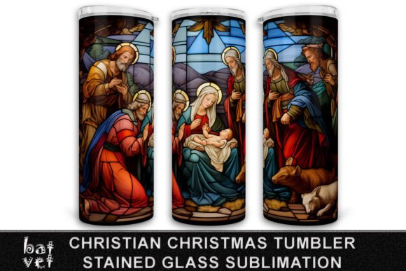 Stained Glass Christmas Tumbler Print & Crafts