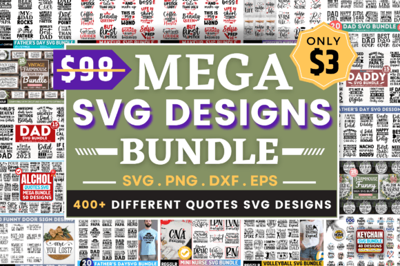 The Mega SVG Designs Bundle & Crafts