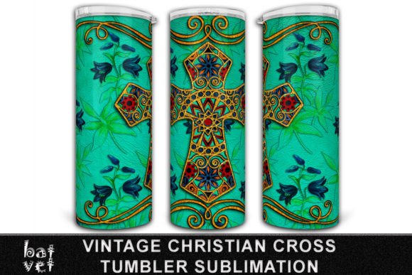 Vintage Faith Tumbler Sublimation Design